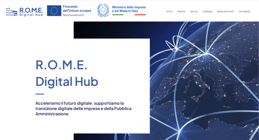 Immagine Home page del sito ROME Digital Hub